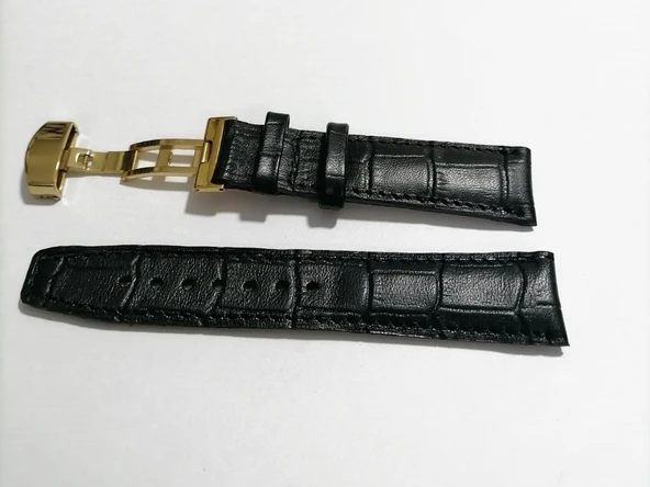 Fado &Hertür Saate &Uygun  Kelebek  Toka   20  mm  Siyah   Kordon(169)   altın rengı  toka - Resim 2