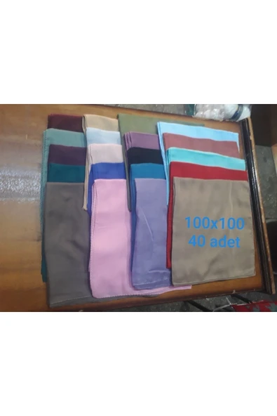 Düzrenk Dikişli Dağıtmalık Düğünlük Hac Umre Toptan Polyester Yazma &tülbent (40 Adet Fiyatıdır )