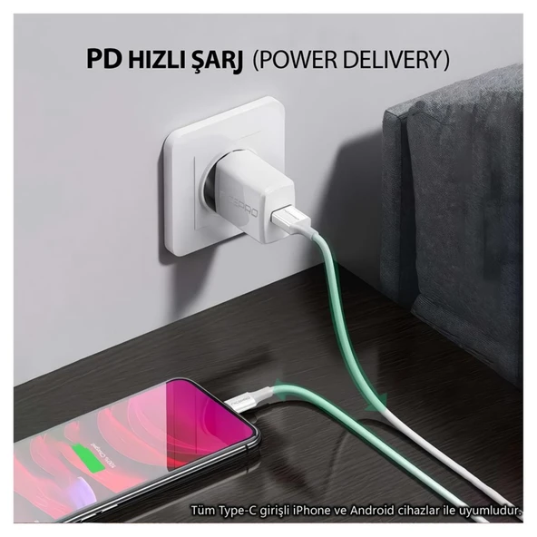 NPO UTC12 60W 1.2m TPE USB to Type-C Hızlı Şarj ve Data Kablosu 3 Adet - 6
