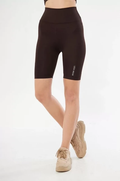 Biker Sporcu Şort - Kahve - 5