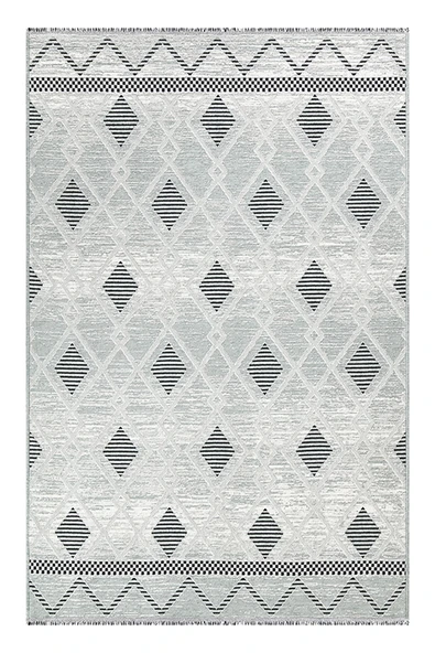 PALERMO 6813A Gri Çift Taraflı Yıkanabilir Dokuma Kolay Temizlenir Halı Kilim - 5