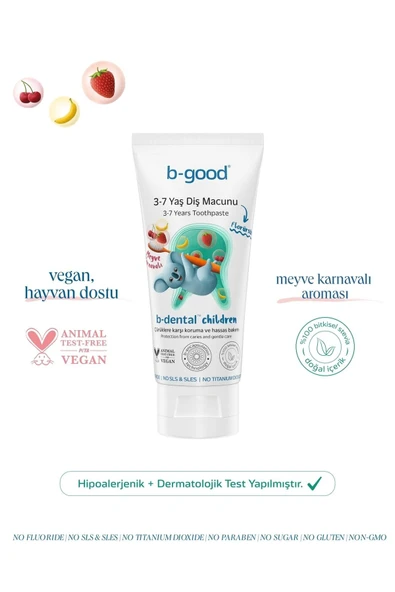 B-GOOD 3-7 Yaş Diş Macunu Florürsüz Meyve Karnavalı 50 Ml - 4