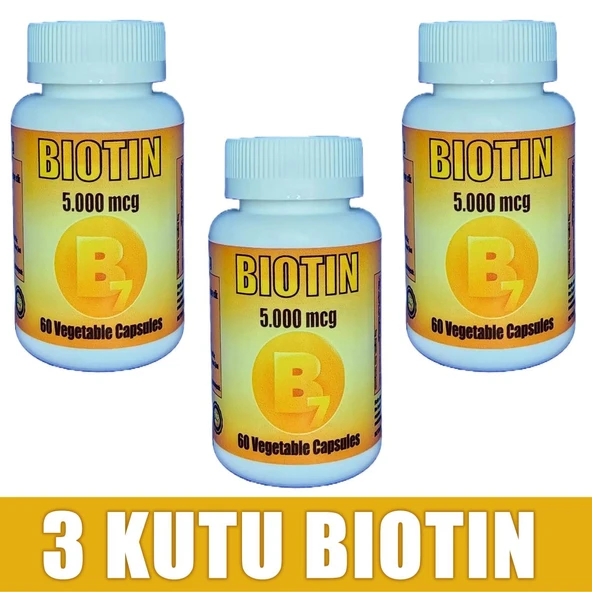 Biotin 5000mg 180 Kapsül (3 KUTU)