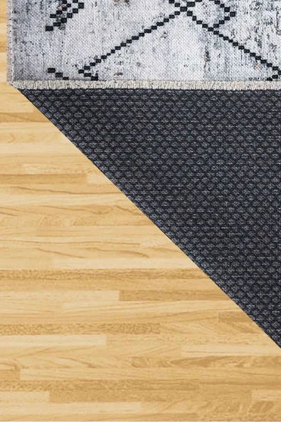 VALENCIA 1508 Geometrik Desenli Kaymaz Taban Yıkanabilir Modern Halı Kilim - 3