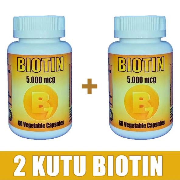 Biotin 5000mg 120 Kapsül (2 KUTU)