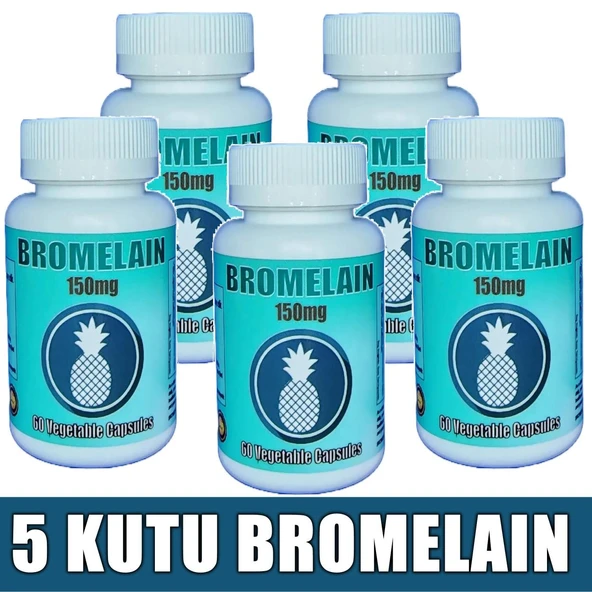 Bromelain 150mg 300 Kapsül (5 KUTU)