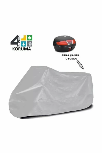 Motorsiklet Branda Miflonlu Su Geçirmez 4 Mevsim (125CC 150CC UYUMLU) - Gri - 2