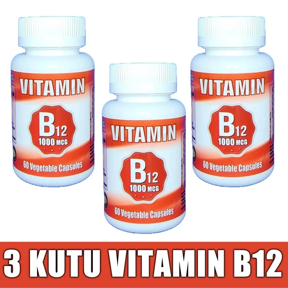 Vitamin B12 1000mcg 180 Kapsül (3 KUTU)