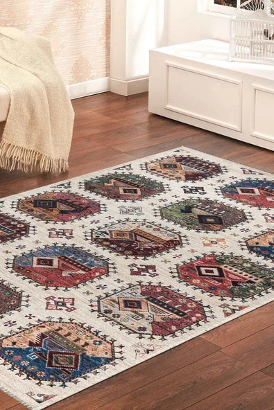 VALENCIA 1509 Vintage Kaymaz Taban Yıkanabilir Modern Halı Kilim