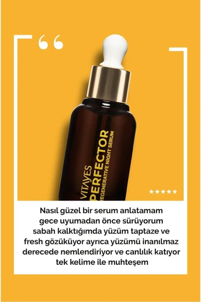 VITAYES Gece Serumu Yaşlanma Kırışıklık Karşıtı Herbaglow %10 Hyalüronik Asit Içeren Onarıcı Gece Bakımı 30ml - 4