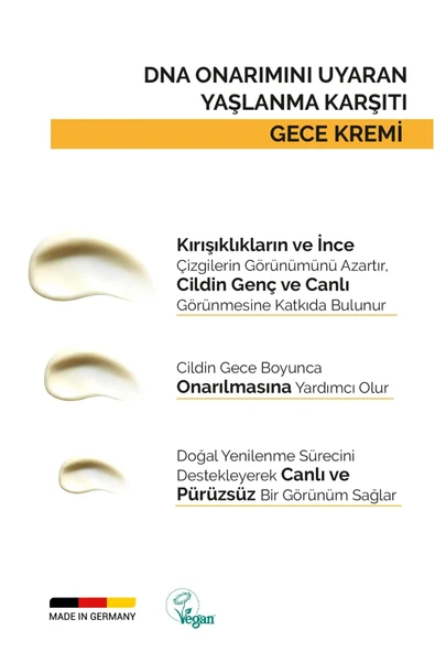 VITAYES Yaşlanma Karşıtı Yoğun Nemlendirici Gece Cilt Bakım Kremi - Dna Onarımını Uyaran Etkili Formül 50ml - 2