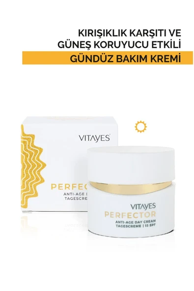 VITAYES Yüz Gündüz Kremi Nemlendirici Güneşten Koruyucu Kırışıklık Karşıtı Anlık Canlandırıcı Etkili 15spf 50ml