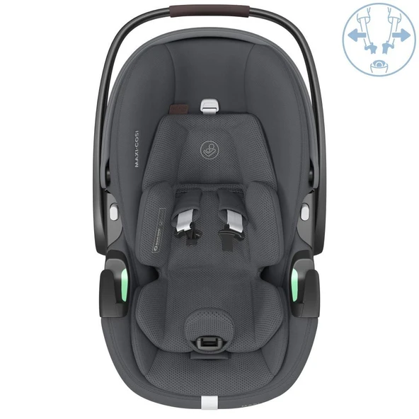 Maxi-Cosi Pebble 360 Pro Dünyanın İlk Kızaklı, Araç Dışına Çıkabilen ADAC'lı 360 Dönebilen Tam Yatabilen İsofix Bazalı Ana Kucağı ve Bebek Oto Koltuğu 0-13 kg Twillic Graphite - 10