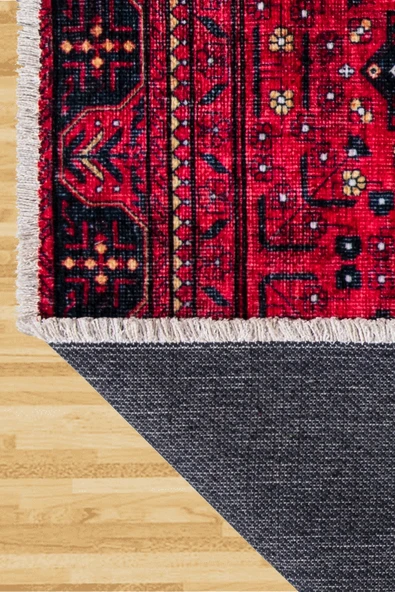 EFES 2303 Geleneksel  Afgan Motif Yumuşak Doku Leke Tutmayan Modern Halı Kilim - 2
