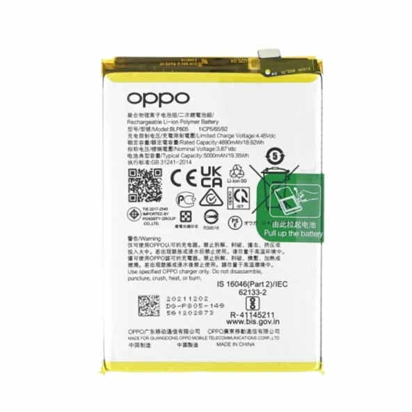 Oppo A16 Orijinal BLP805 Batarya Pil