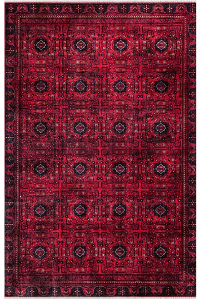 EFES 2303 Geleneksel  Afgan Motif Yumuşak Doku Leke Tutmayan Modern Halı Kilim - 4