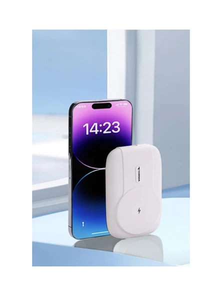 Torima Beyaz 10000mAh Magsafe Powerbank – Standlı, Kablosuz & PD 22.5W Hızlı Şarj - 2