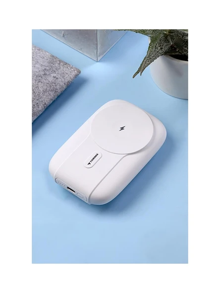 Torima Beyaz 10000mAh Magsafe Powerbank – Standlı, Kablosuz & PD 22.5W Hızlı Şarj - 3