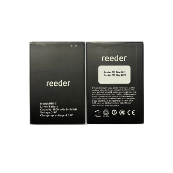 Reeder P13 Blue 2022 Batarya Pil