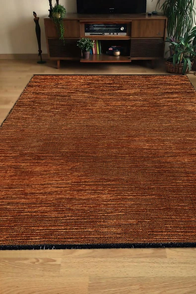 KİLİMİSTA MİLANO ML107 Kiremit Leke Tutmaz Antialerjik Yıkanılabilir Dokuma Dekoratif Halı Kilim