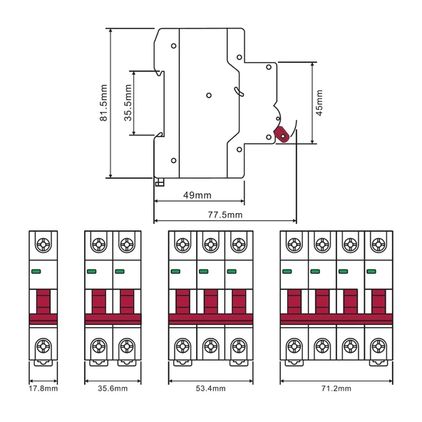 Mutlusan MTS06-1050C 1x50A 6kA C Tipi Otomatik Sigorta - 2