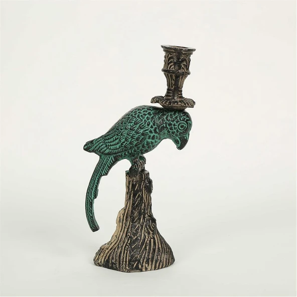 Vitale Metal Green Papağan Mumluk 7*12*23 cm
