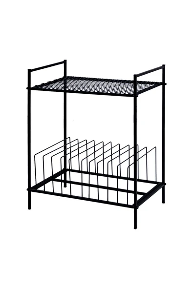 AKIS HOME Plak Ve Pikap Sehpası Metal Siyah - 4