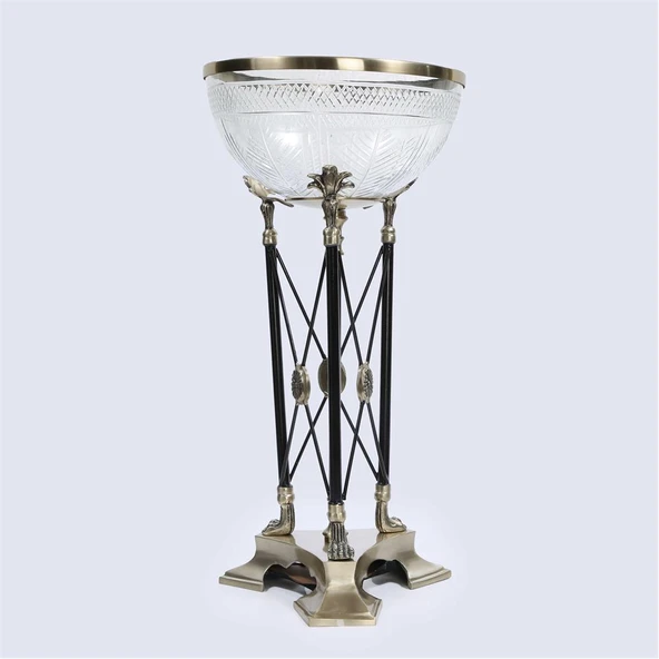 Vitale Metal Cam Ayaklı Meyvelik 30*30*53 cm