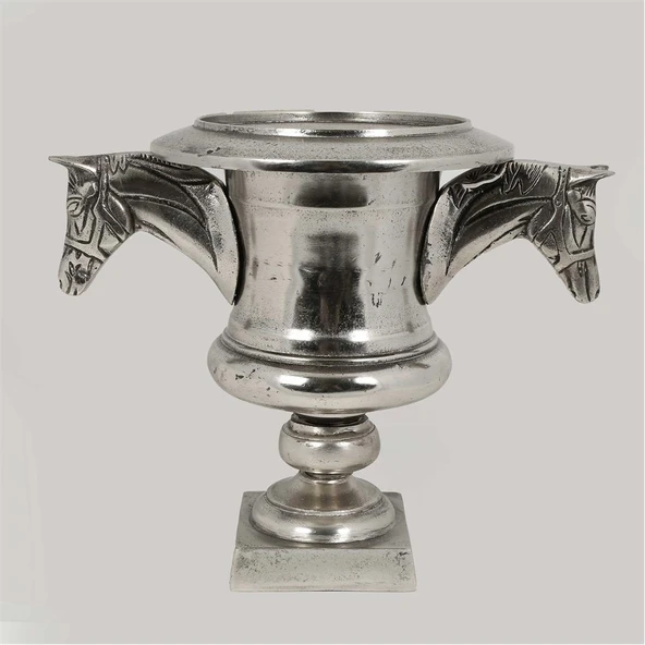 Vitale Metal Silver Atlı Vazo 24*37*31 cm