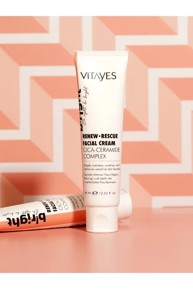 VITAYES Cica Seramid Tiger Grass Yoğun Onarıcı Nemlendirici Yatıştırıcı Kızarıklık Karşıtı Yüz Kremi 60 ml - 2