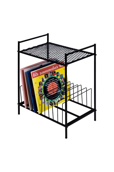 AKIS HOME Plak Ve Pikap Sehpası Metal Siyah - 2