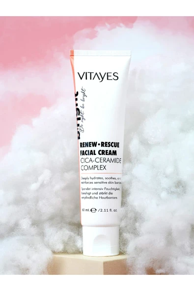 VITAYES Cica Seramid Tiger Grass Yoğun Onarıcı Nemlendirici Yatıştırıcı Kızarıklık Karşıtı Yüz Kremi 60 ml - 3