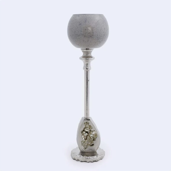 Vitale Tarnıshed Cam Metal Mumluk 11*11 cm