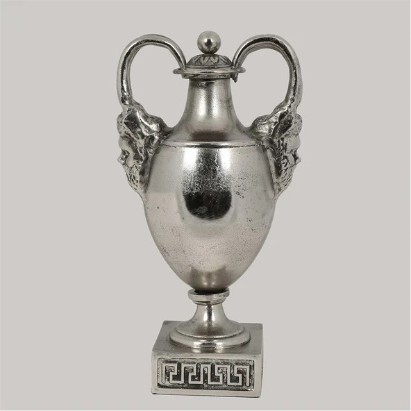 Vitale Metal Silver Kapaklı Vazo 14*20*38 cm