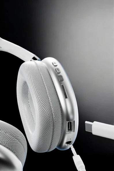 P9 Air Max Kablosuz 5.0 Mikrofonlu Bluetooth Kulaklık Beyaz Yüksek Ses Kaliteli - 2