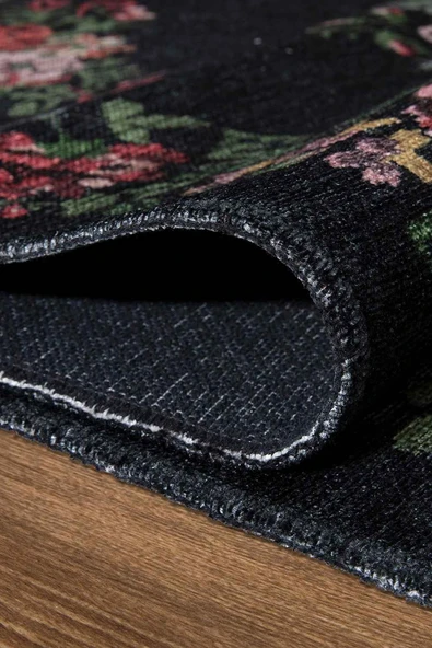 VALENCIA 1504 Çiçek Desenli Kaymaz Taban Yıkanabilir Modern Halı Kilim - 2