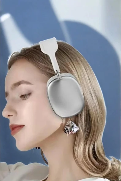 P9 Plus Kablosuz Kulak Üstü Bluetooth Kulaklık Beyaz Yüksek Ses Kaliteli - 2