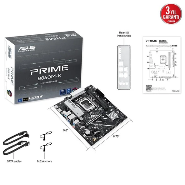 ASUS PRIME B860M-K DDR5 HDMI DP PCIE 5.0 1851p mATX - 8