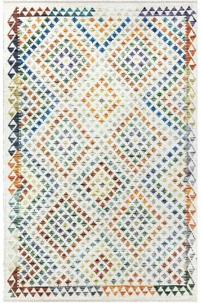 VALENCIA 1501 Renkli Kaymaz Taban Yıkanabilir Modern Halı Kilim - 4