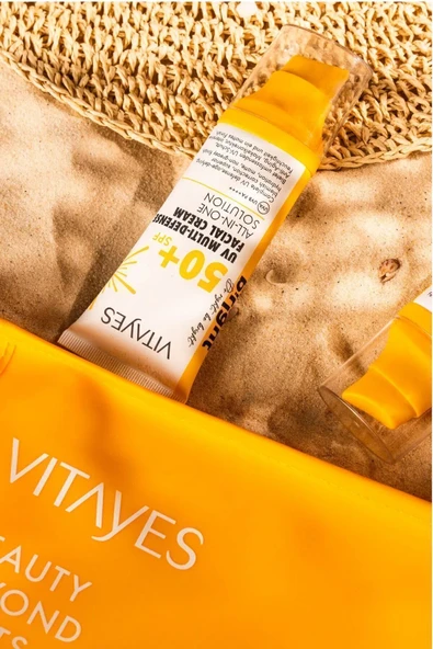 VITAYES Yüz Güneş Kremi Spf50 Çok Fonksiyonlu Yüksek Uv Koruma Yaşlanma Karşıtı Nemlendirme Cilt Bakımı 50ml - 5