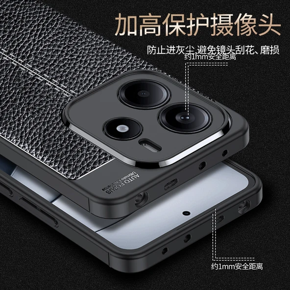 Xiaomi Redmi Note 14 4G Kılıf Deri Tarzı Niss Silikon Case Kapak - 6