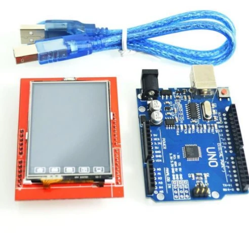 Arduino UNO R3 + 2.4'' TFT LCD + Adaptör + USB Kablo ürün görseli 1