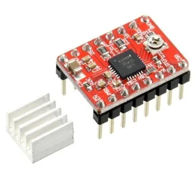 A4988 1A Kırmızı Step Motor Sürücü (Soğutucu ile)