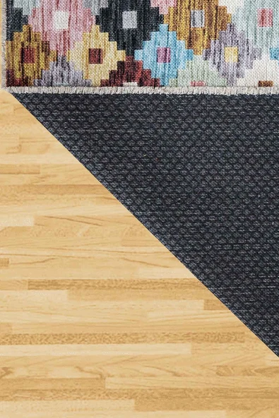 VALENCIA 1502 Renkli Kaymaz Taban Yıkanabilir Modern Halı Kilim - 3