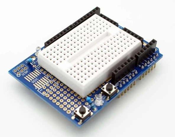 Arduino UNO R3 Proto Shield'i + Mini Breadboar