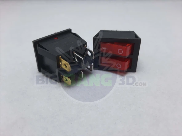 6 Bacaklı 2'li On-Off Işıklı Anahtar