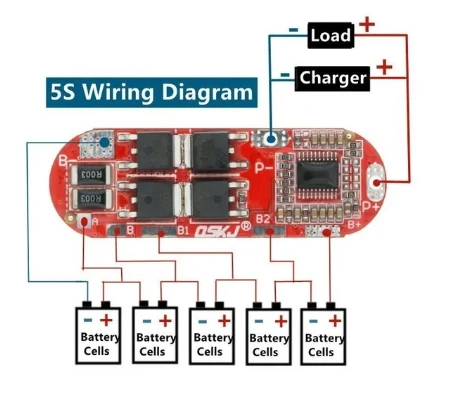 5S 25A BMS 18650 Lityum Pil Şarj Koruma Devresi