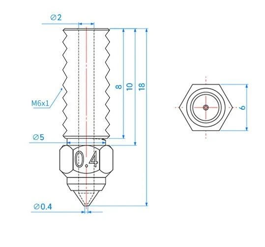 Elegoo Neptune 4 / 4 Pro Pirinc Nozzle 0.4mm - Resim 3