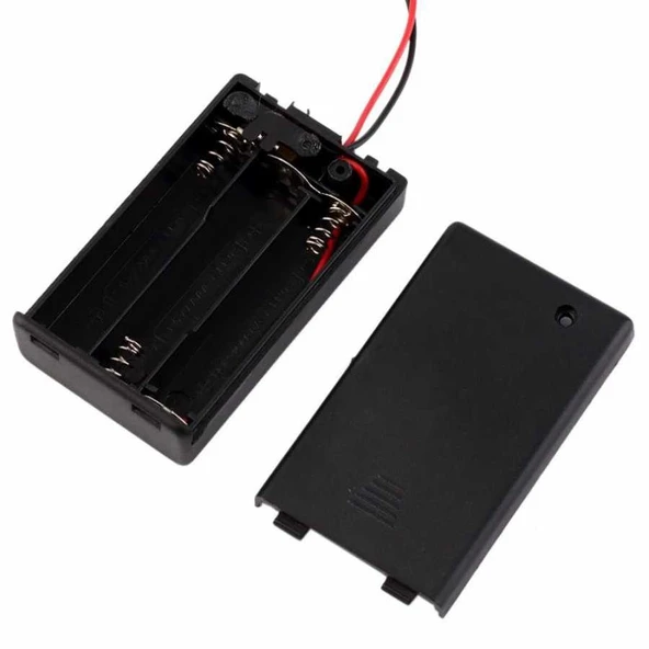 3 lü (AA) Pil Yuvası Kapaklı On-Off Anahtarlı ürün görseli 1