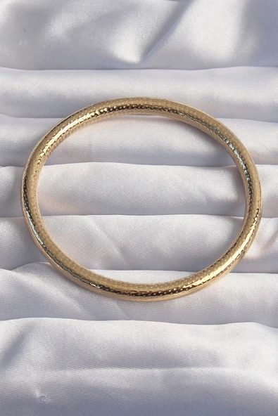 316L Çelik Gold Renk Lazer İşlemeli Bilezik - 2